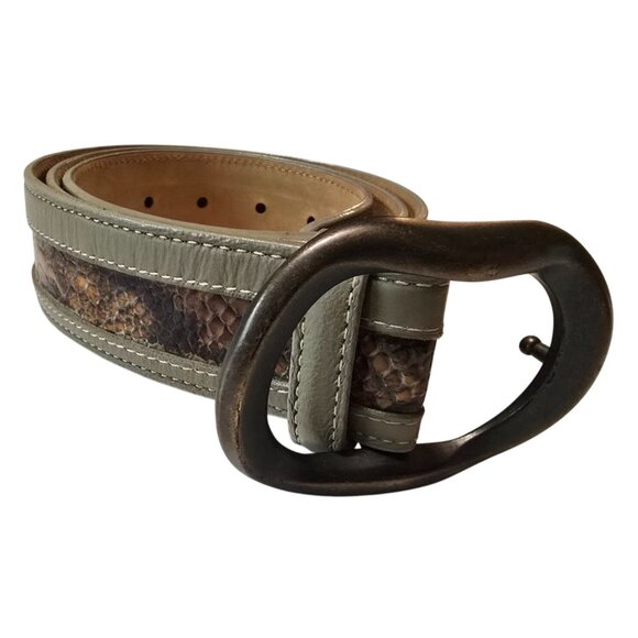 The Worth Snakeshin Leather Belt With Large Buckle Size L - Picture 8 of 8